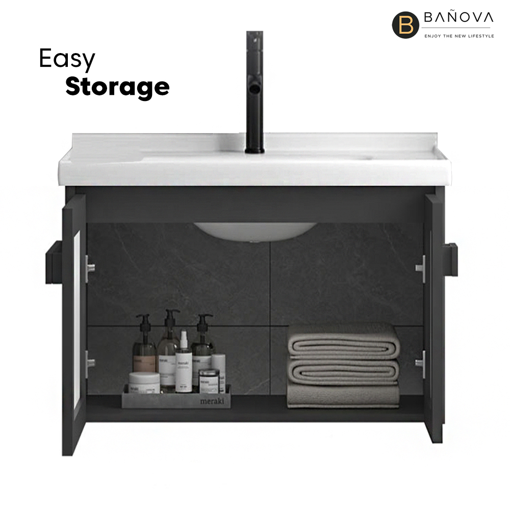 BANOVA Aluminum Composite Panel LUXE Series Bathroom Cabinet Basin Set ...