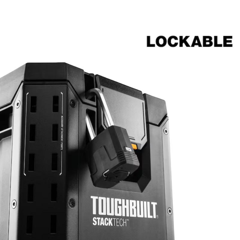 TOUGHBUILT STACKTECH Compact Black Plastic/Metal Tool Box TB-B1-B-60C ...