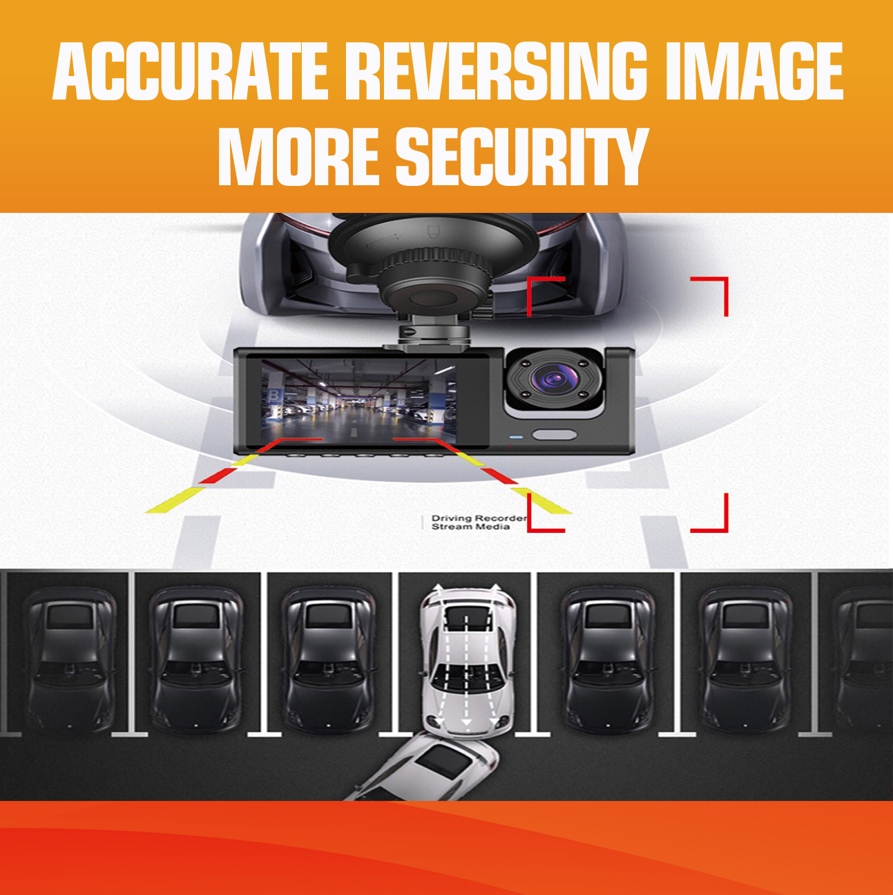 Pony 24H Record FHD 3 Camera Dashcam for Car Front + Interior + Back