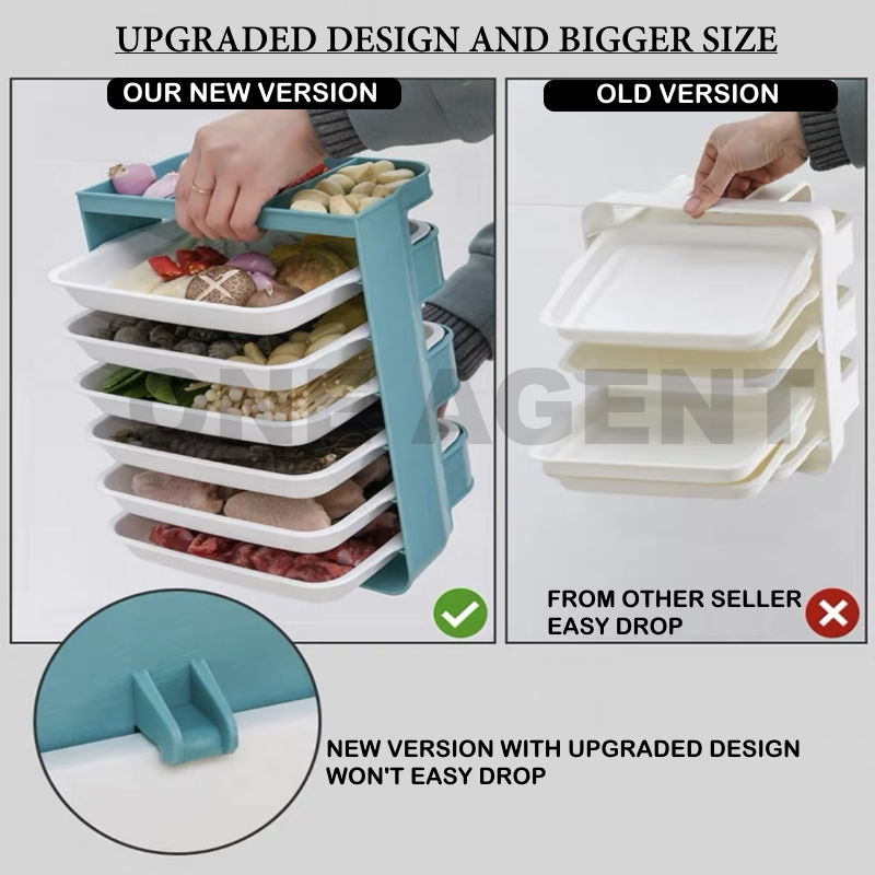 NEW 6 Layers Stackable Food Plate Rack Wall Mounted Steamboat Hot Pot ...