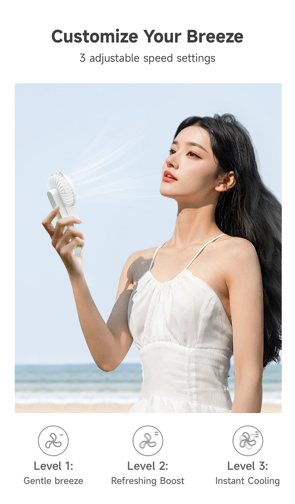 Simplus Handheld Fan | Cute Mini Portable Foldable | 3 Speed Settings ...