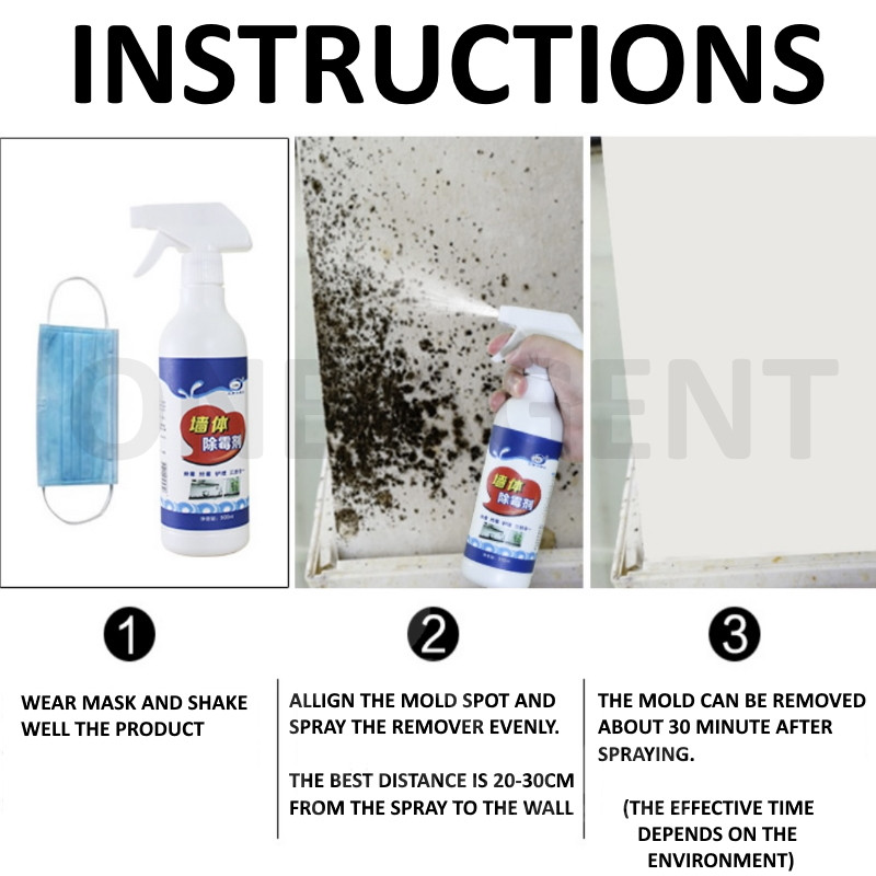 LKB Wall Mold Remover (500ml)Spray Mildew Spot Removal Cleaner ...