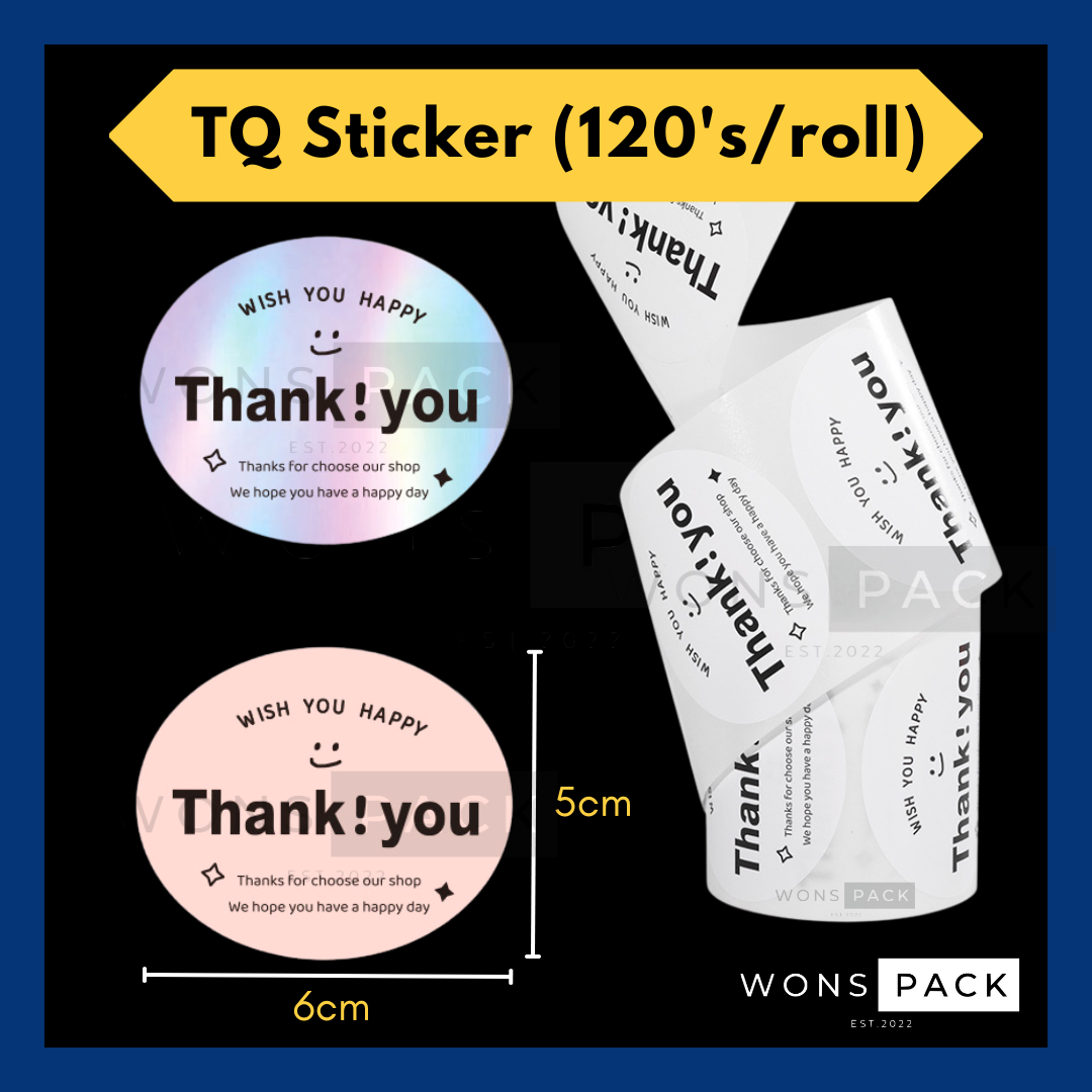 {READY STOCK} 120pcs/roll Thank You Sticker Terima Kasih Seal Label ...