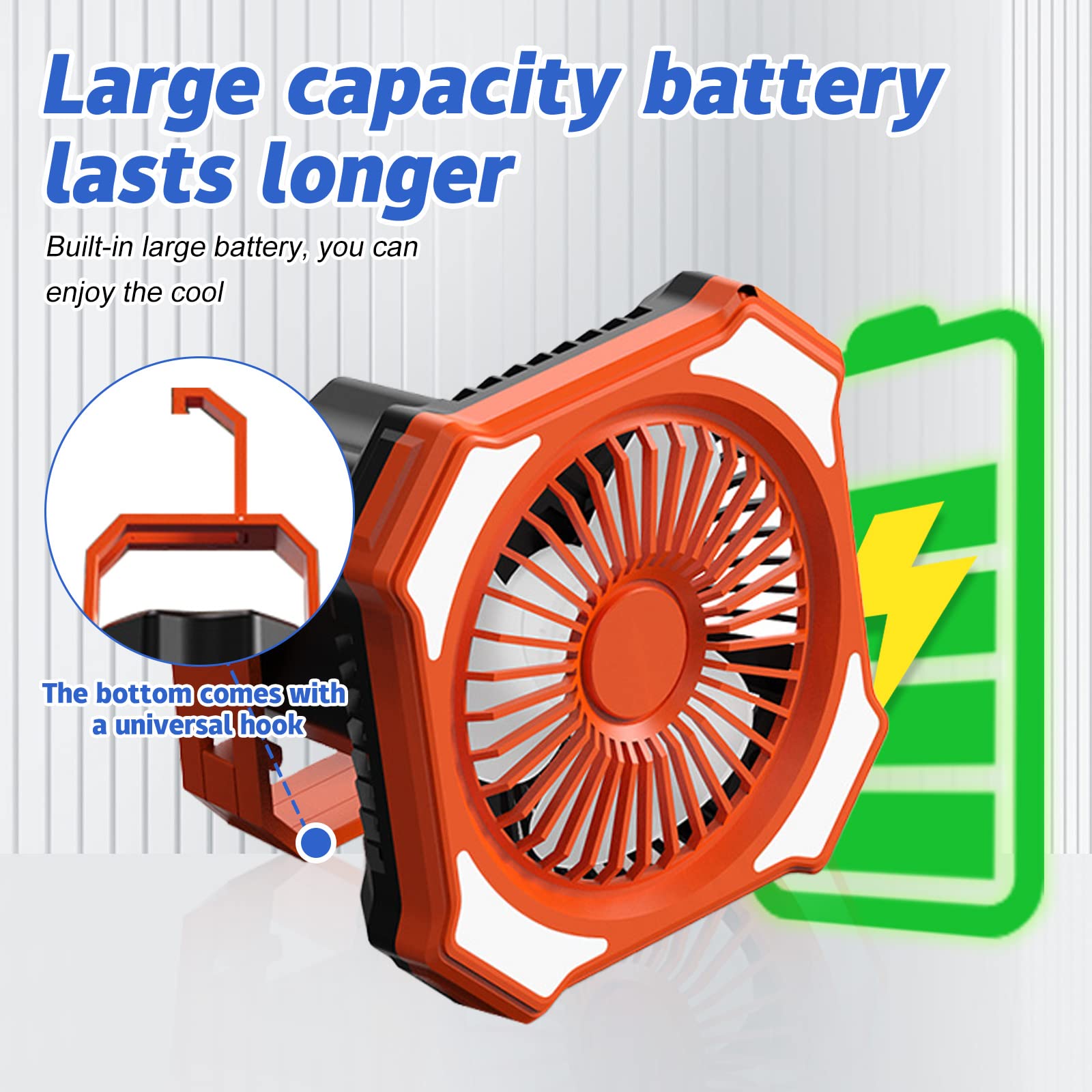 Electric Fans KINSCOTER Camping USB Fan Charging Desktop Portable Loop ...