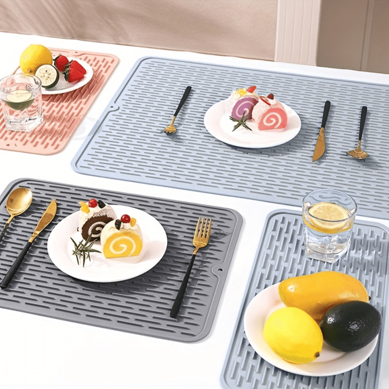 Silicone Multifunction Drying Mat Kitchen Non-Slip Dish Drain Pad ...