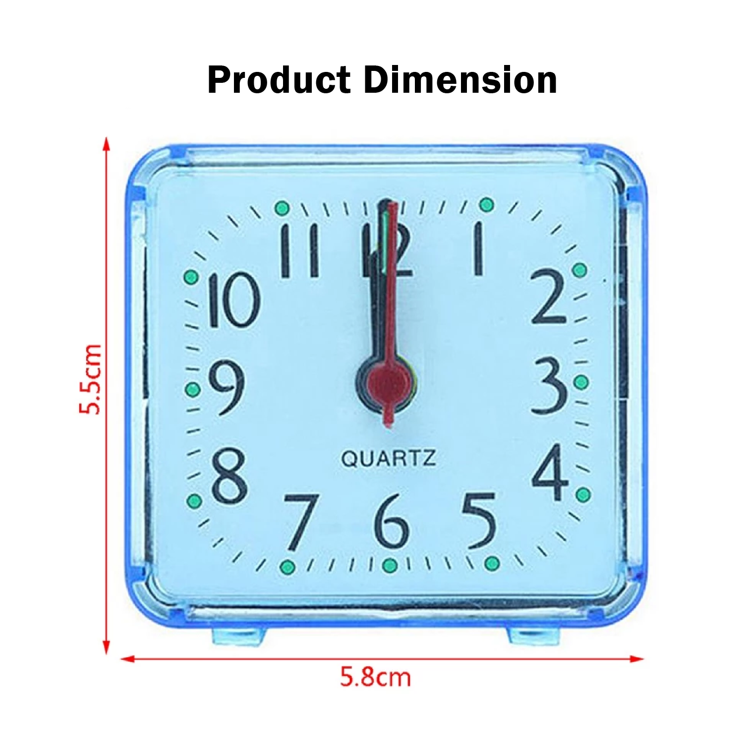 Alarm Clock Square Portable Plastic Table Clock Battery Operated Bed ...