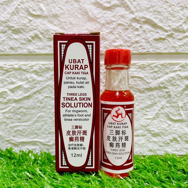 THREE LEGS TINEA SKIN SOLUTION 12ml (UBAT KURAP CAP KAKI TIGA) | Shopee ...