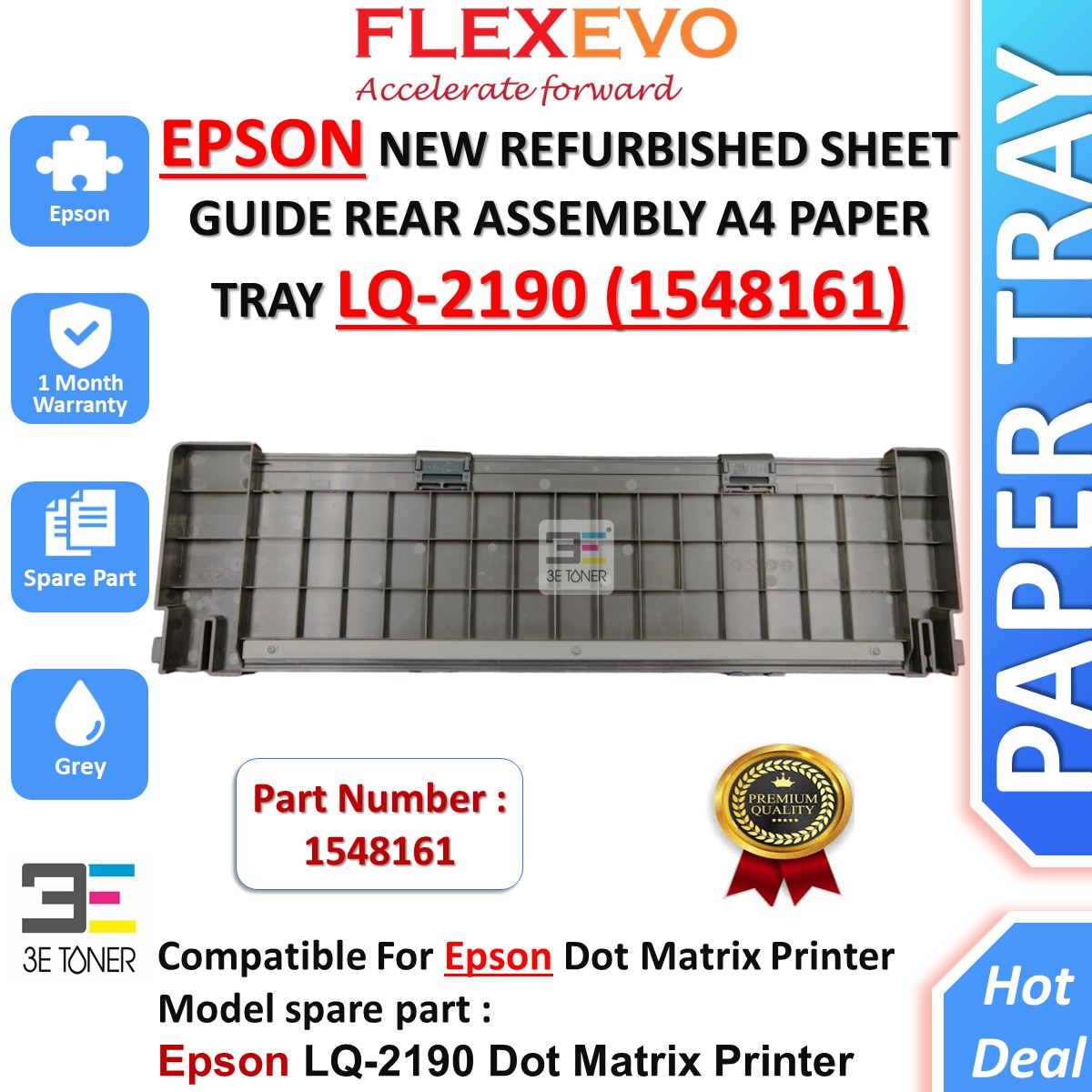 Epson 1548161 New Refurbished Sheet Guide Rear Assembly A4 Paper Tray ...