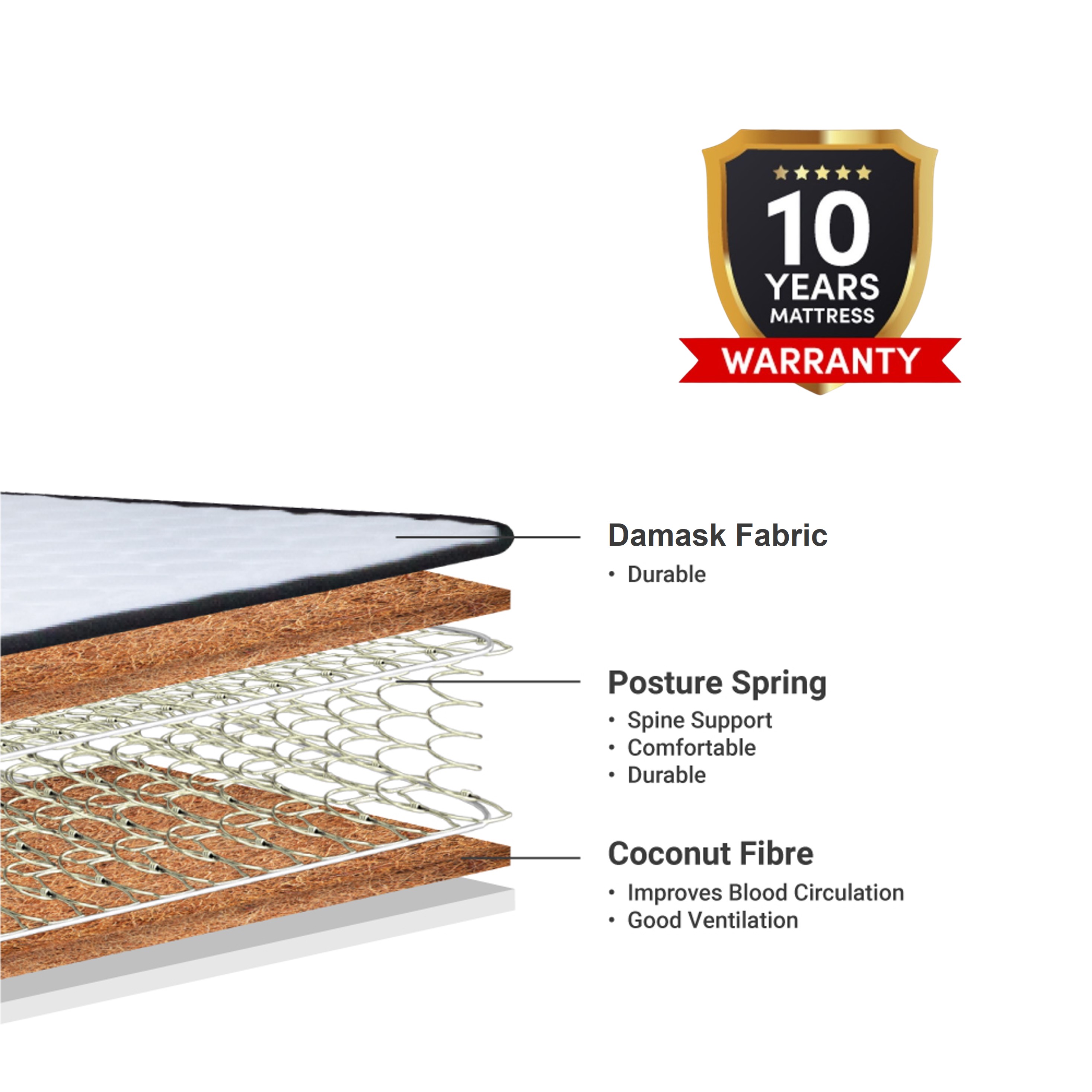 Goodnite Posture Standard Posture Spring Mattress (10