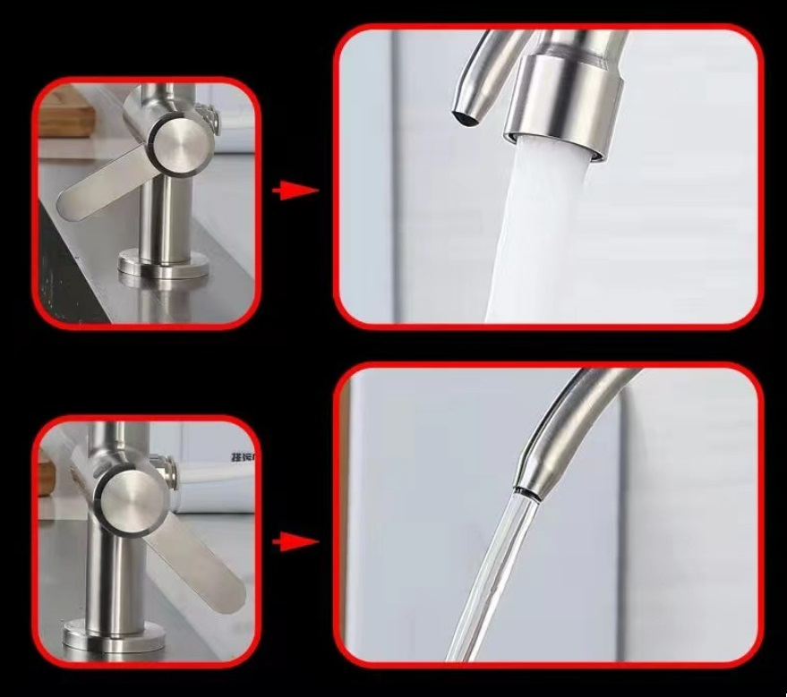 SUS304 Single Cold Kitchen Tap (Heavy Duty) Best Quality Two Ways ...