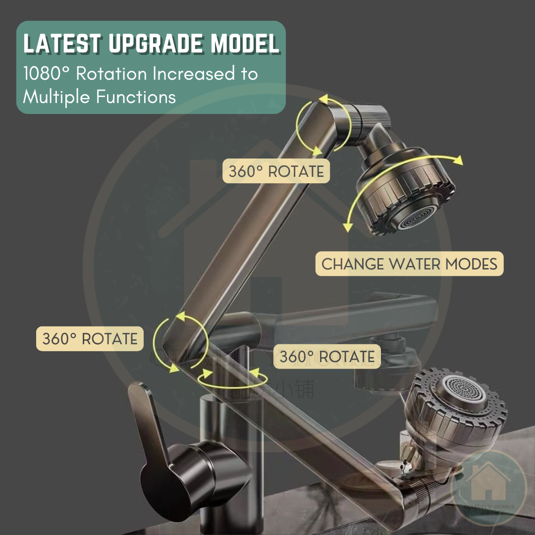 Quality Homes Vertical Type 1080° Rotation Faucet Stainless Steel Mix ...