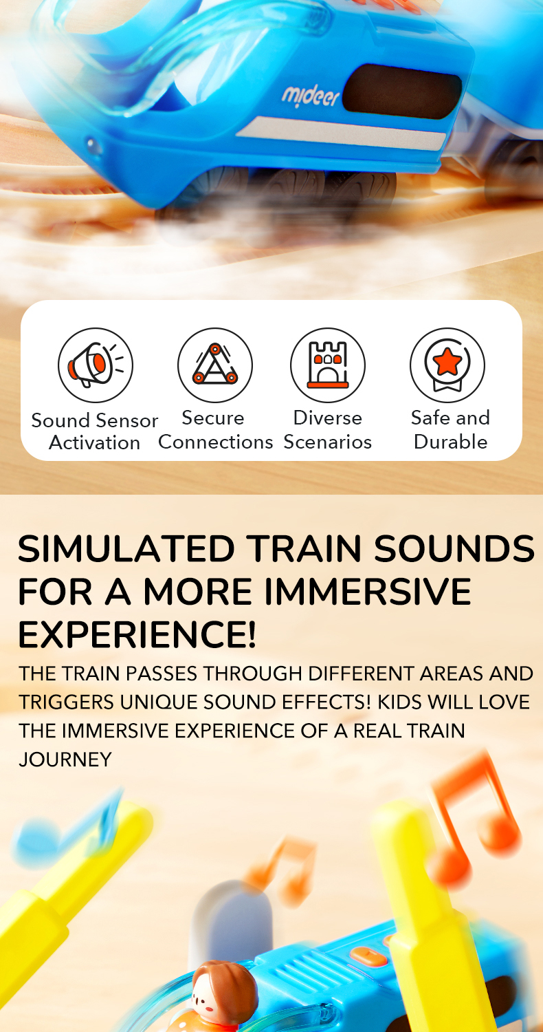 Mideer Train Track Building Blocks with Sensor Sound - Urban Adventure ...