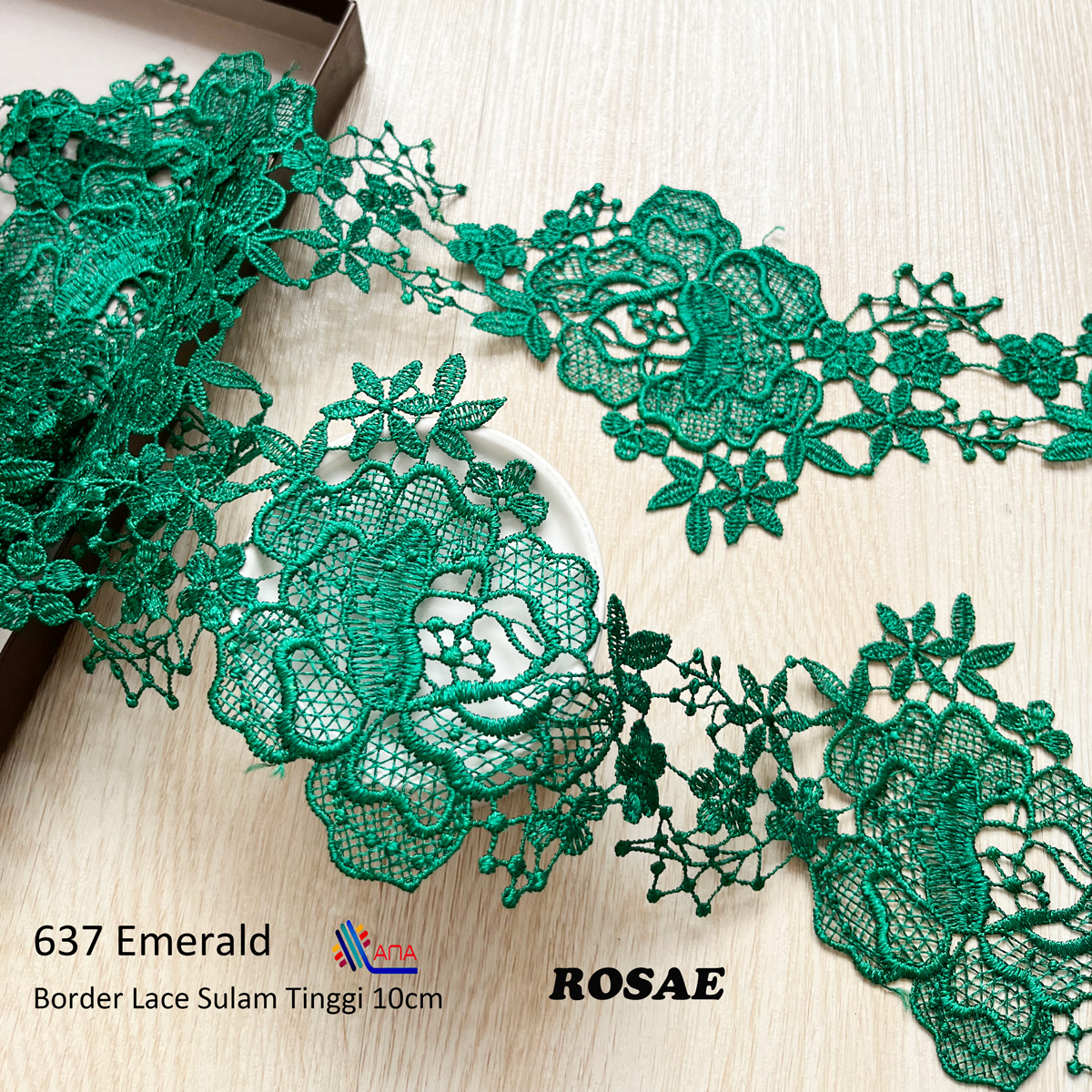Ana Textile Border Lace Sulam Green Matcha Sage Green Mint Green Colour ...