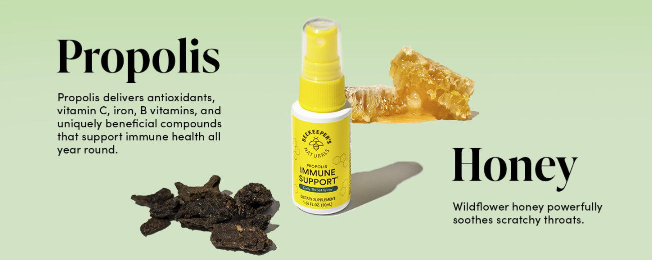 Beekeeper's Natural Propolis Throat Spray | 95% Bee Propolis Extract ...