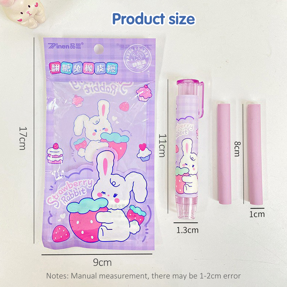 BEVAVAR Cute Eraser Push Pull Eraser Pen Wipe Clean Refillable 橡皮擦干净 ...