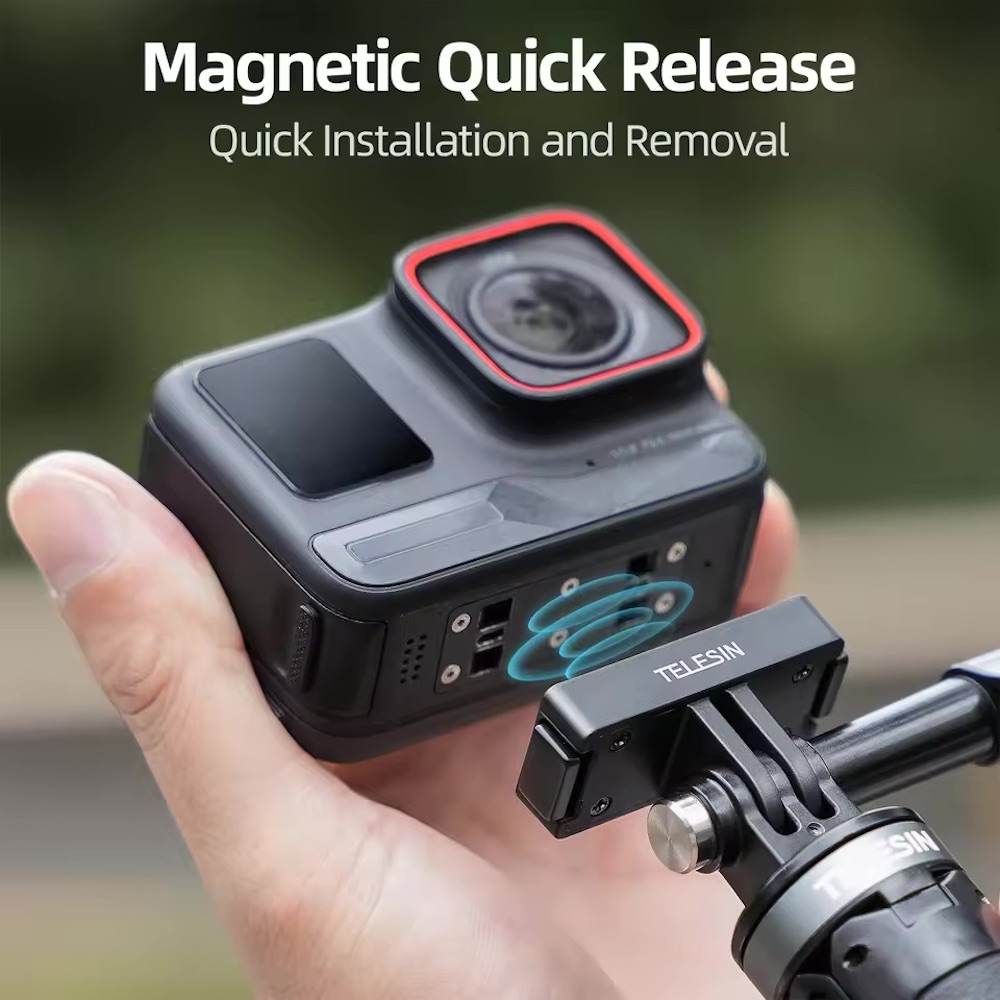 TELESIN Magnetic Quick Release Two Claw Base Mount Adapter For Insta360 ...
