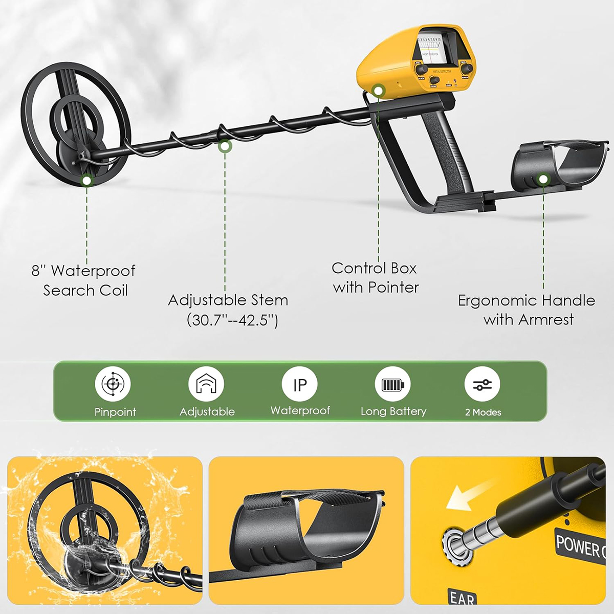 GTX5030 Metal Detector High Precision Metal Finder Handheld Treasure ...