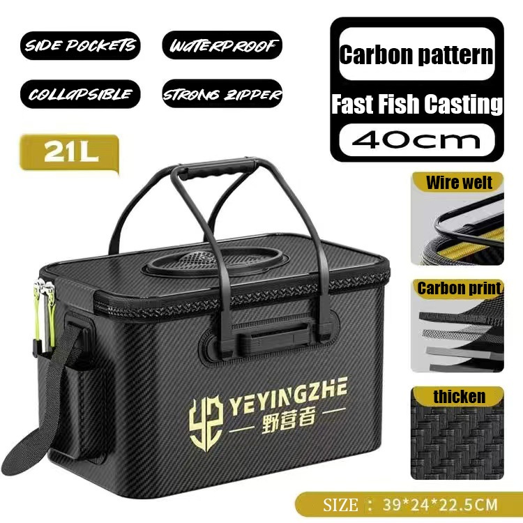COD Carbon EVA Portable Fishing Bucket Baldi Lipat Umpan Hidup ...
