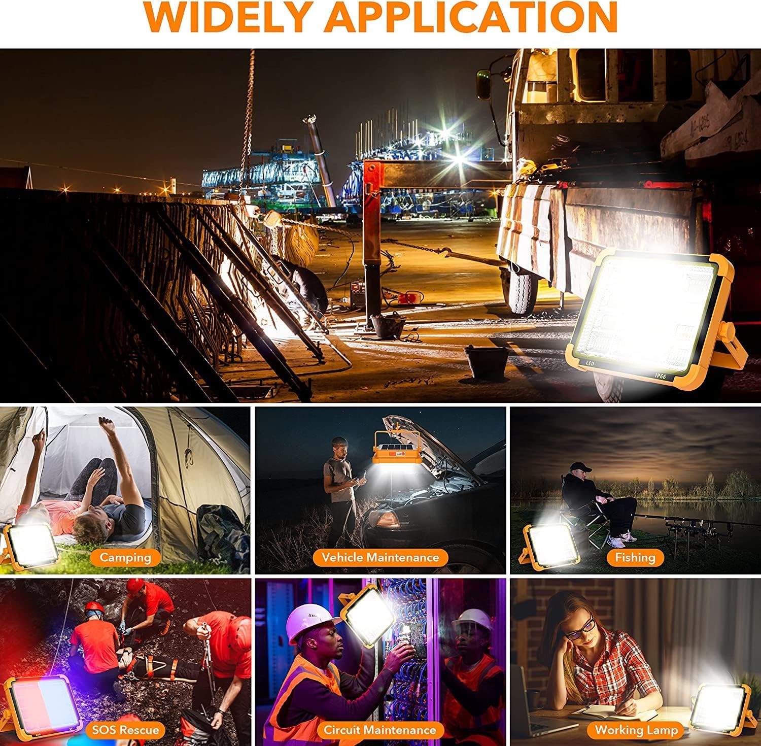 20000W Portable LED Work Solar Light IP66 with Stepless Brightness Job ...