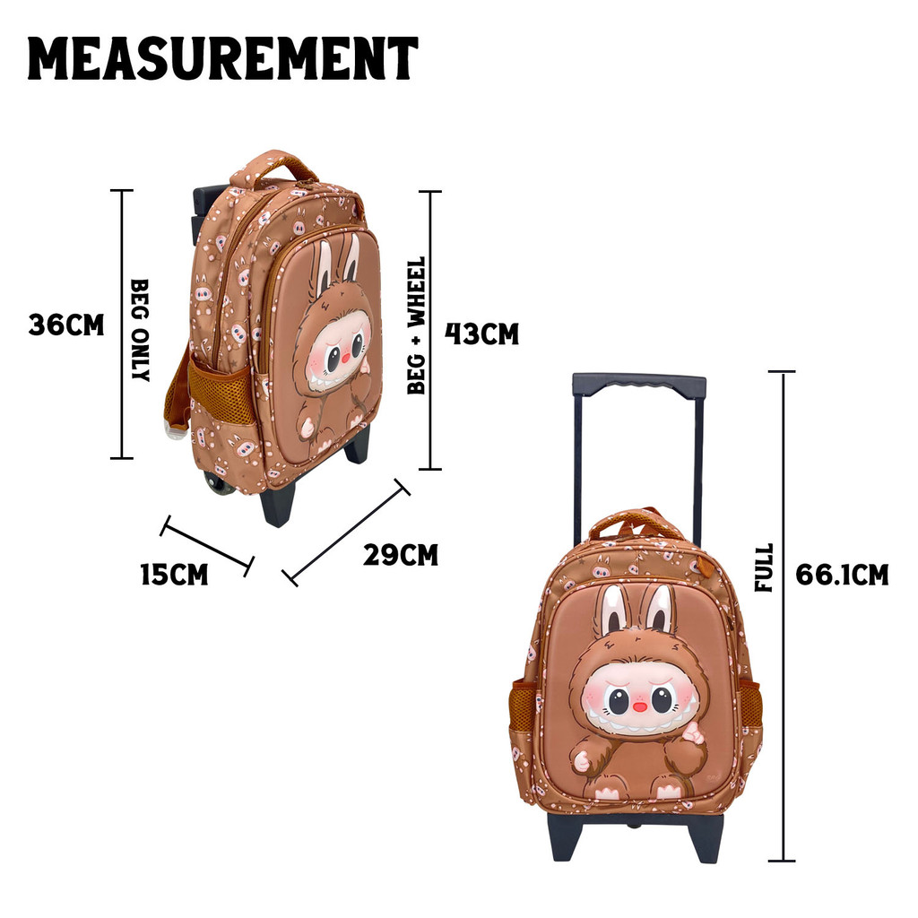 34cm/36cm 3 Wheel New Cartoon Trolley School Backpack Kids Trolley Bag ...