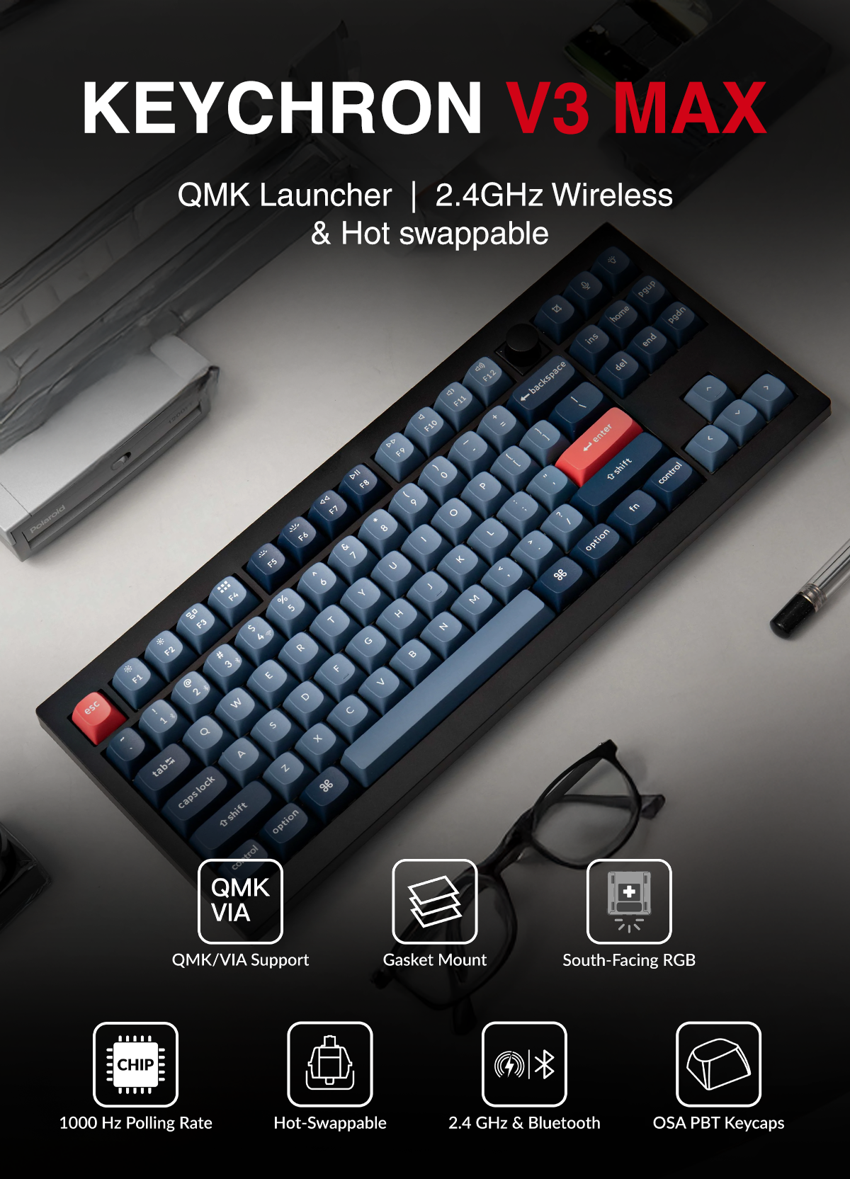 [Hot] Keychron V3 Max Wireless Mechanical Keyboard | 80% Layout ...