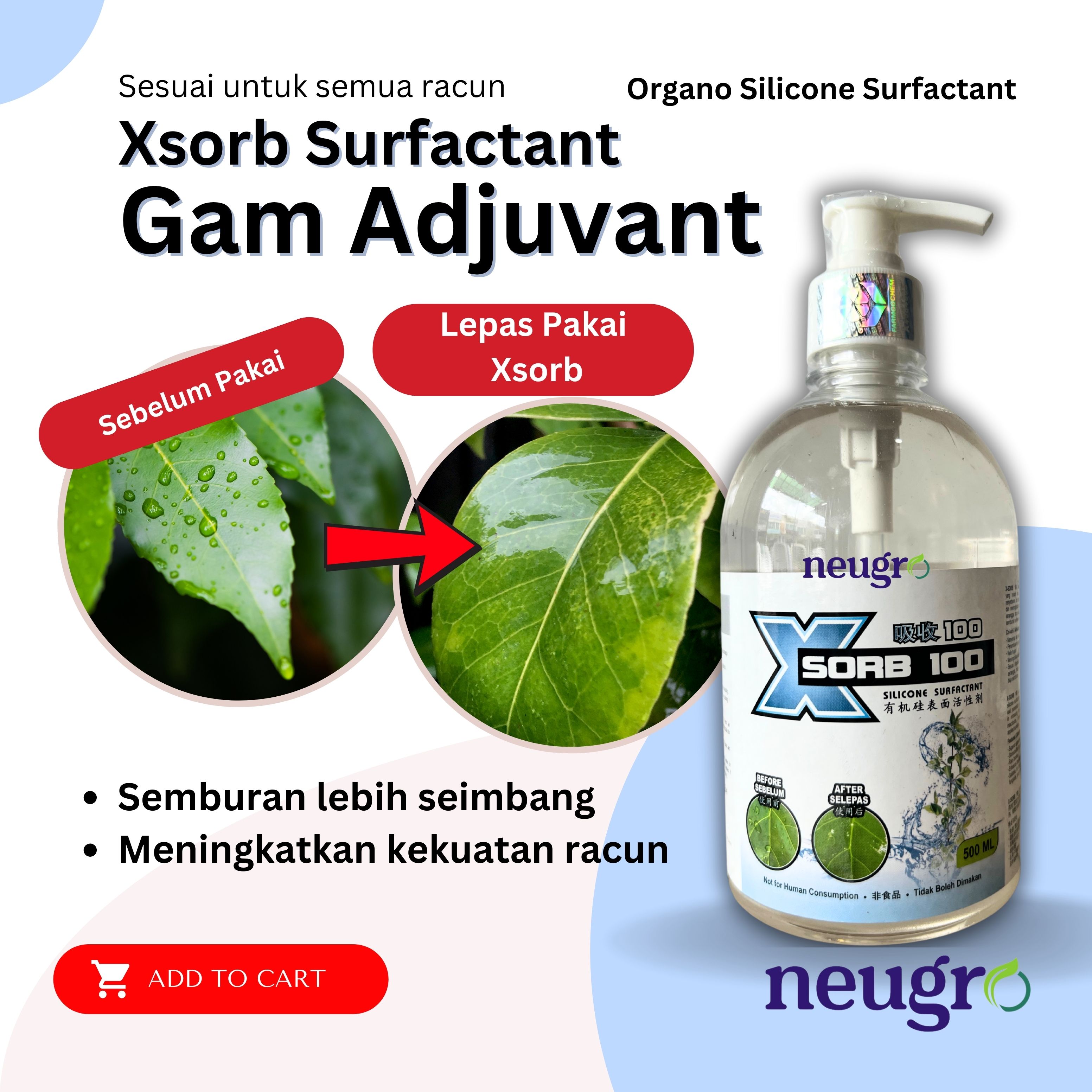 X-SORB 100 Silicone Surfactant 500ml / 150ml Xsorb 100 Pelekat ...