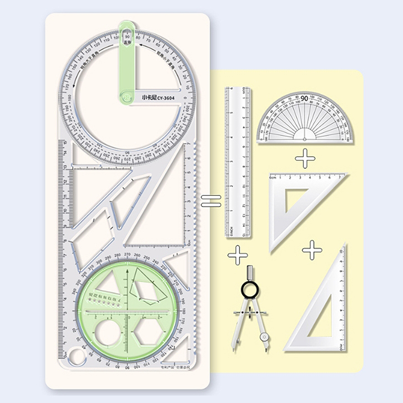 Stationery geometry drawing set rotatable geometry ruler angle ...