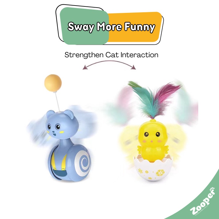 Cat Toy Roly-poly Cat Running Wheel Soft Feather Cat Play Tilting Doll ...