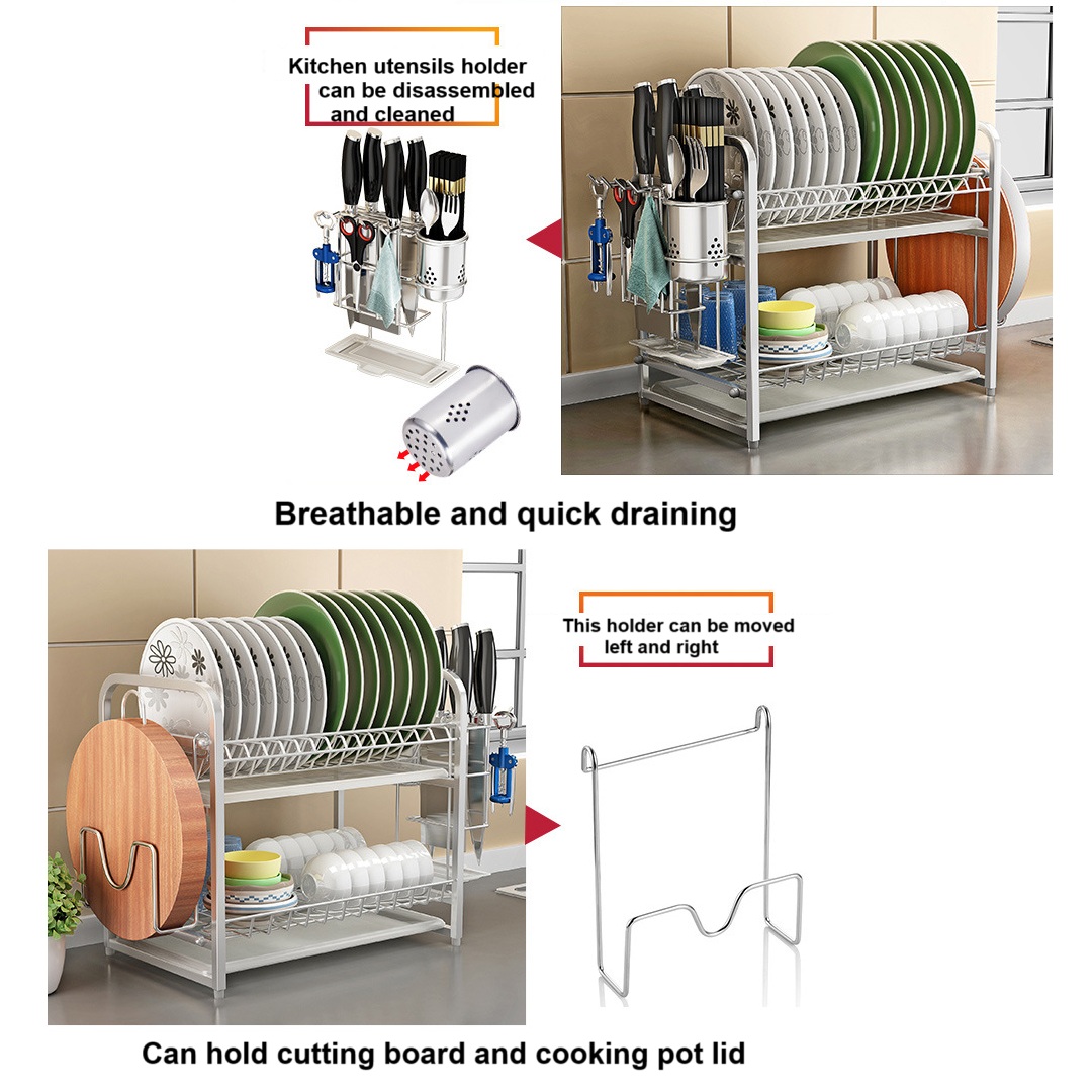 OSUKI 304 Stainless Steel Kitchen Dish Rack Sink Storage | Rak Pinggan ...