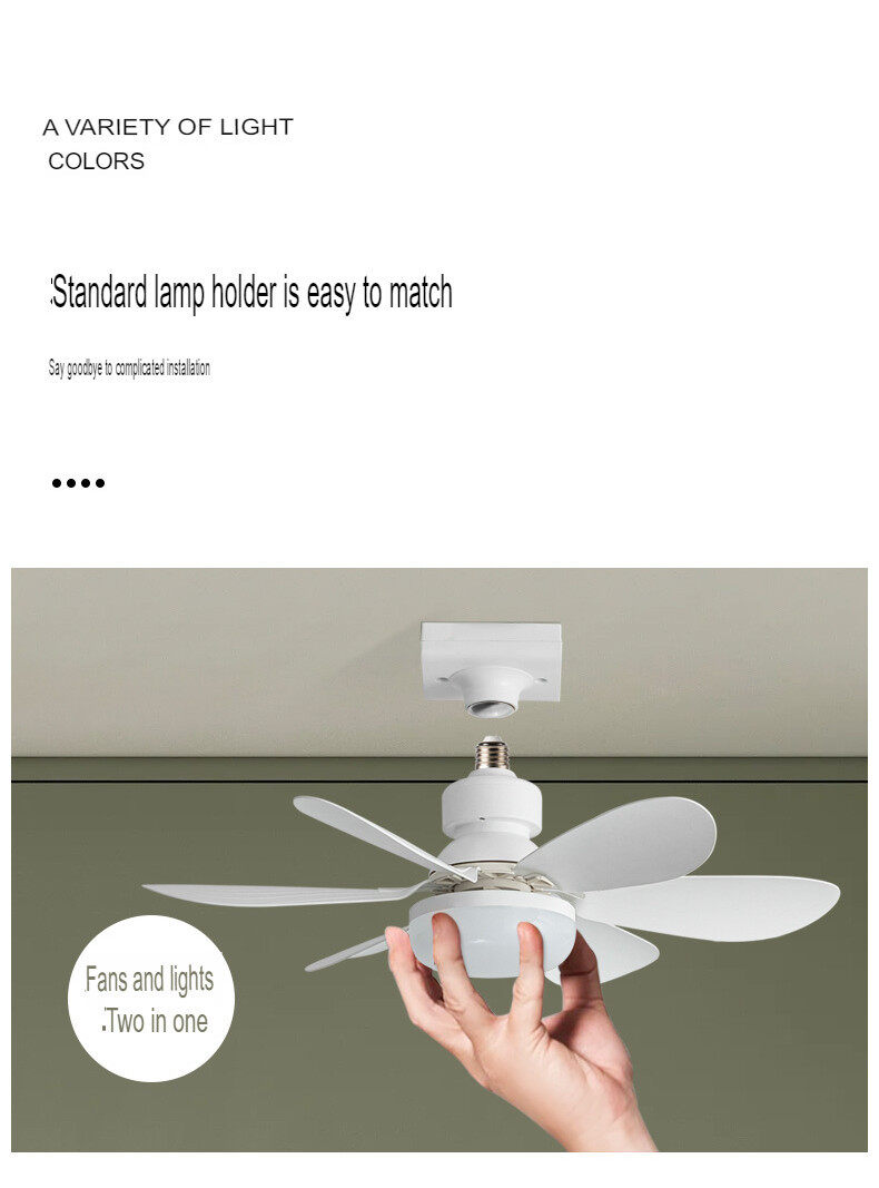 E27 Smart Fan Light 40W 30W Wireless Remote Control Led Ceiling Fan ...