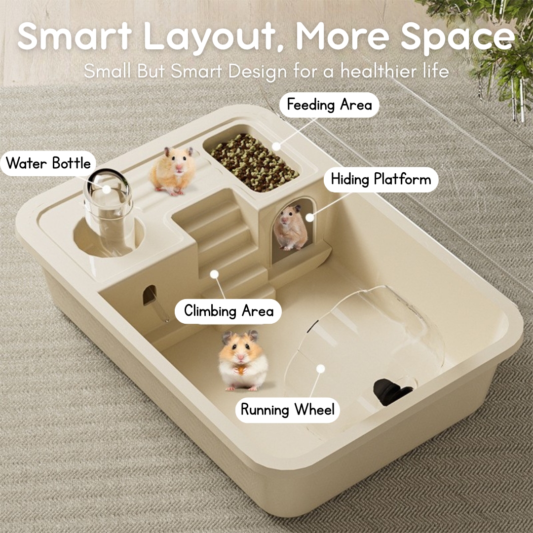 Image showcasing Trendy Hamster Cage Compact cute hamster box sangkar hamster comel ...