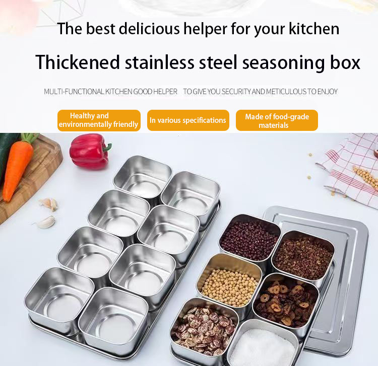 Thickened 316 stainless steel seasoning Spice box set condiments ...