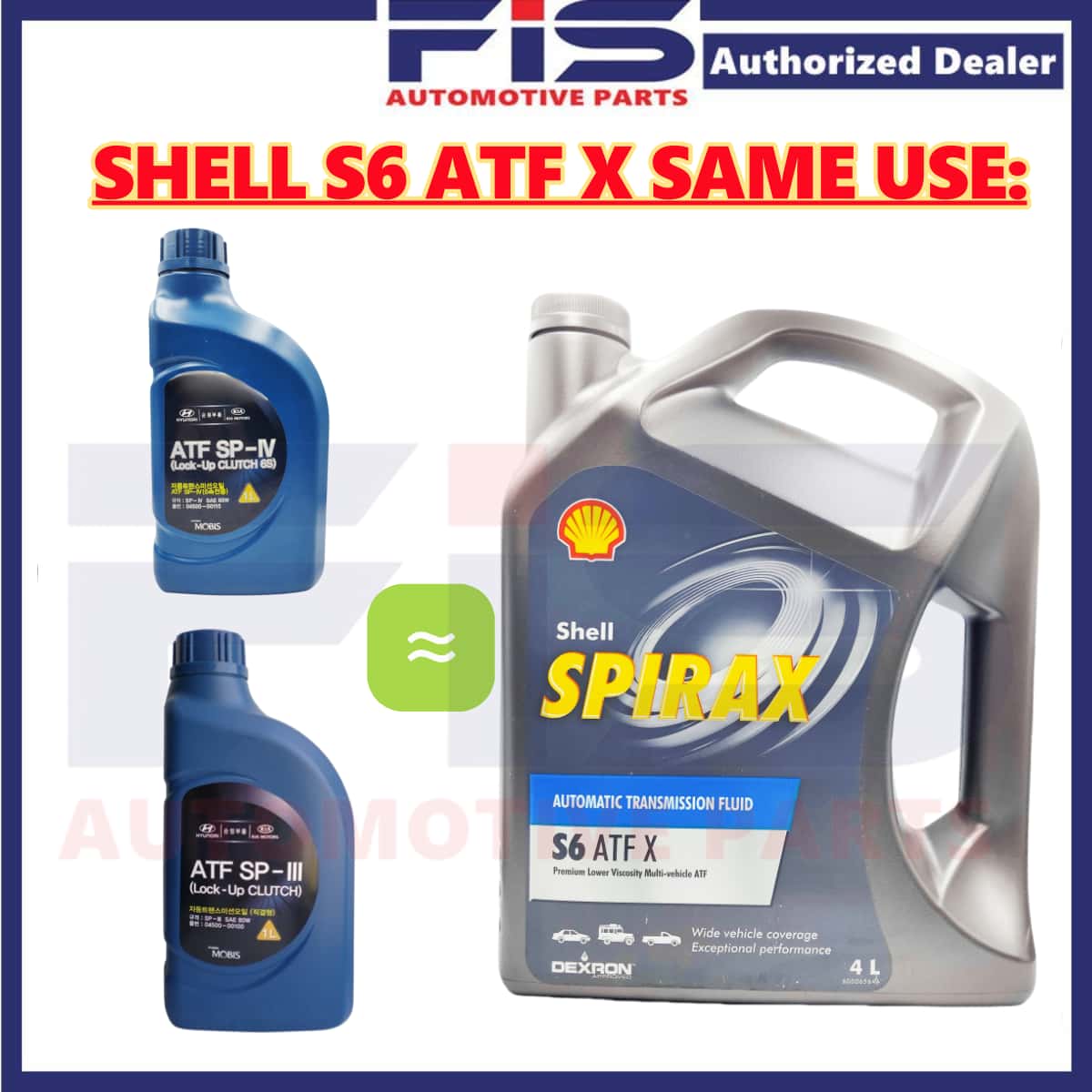 FIS Original ATF Oil Shell Spirax S6 ATF X Premium Synthetic Multi ...