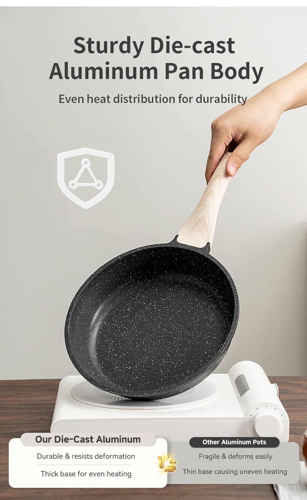 Simplus Cookware Set 4 Pieces Non-Stick Maifan Stone Pots Frying Pan ...