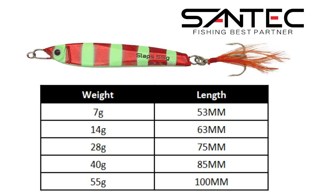 SANTEC - SLAPS METAL JIG 7g/14g/28g/40g/55g GLOW FAST JIGGING LUMINOUS ...
