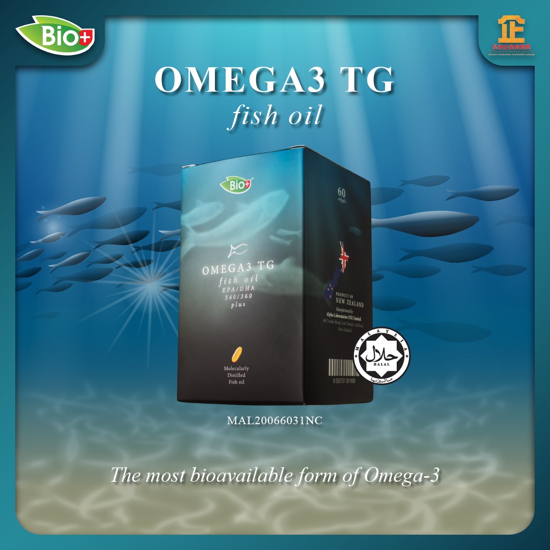 BioPlus Omega 3 TG Fish Oil 1500mg (30 + 30 enteric softgels) EPA 540 ...
