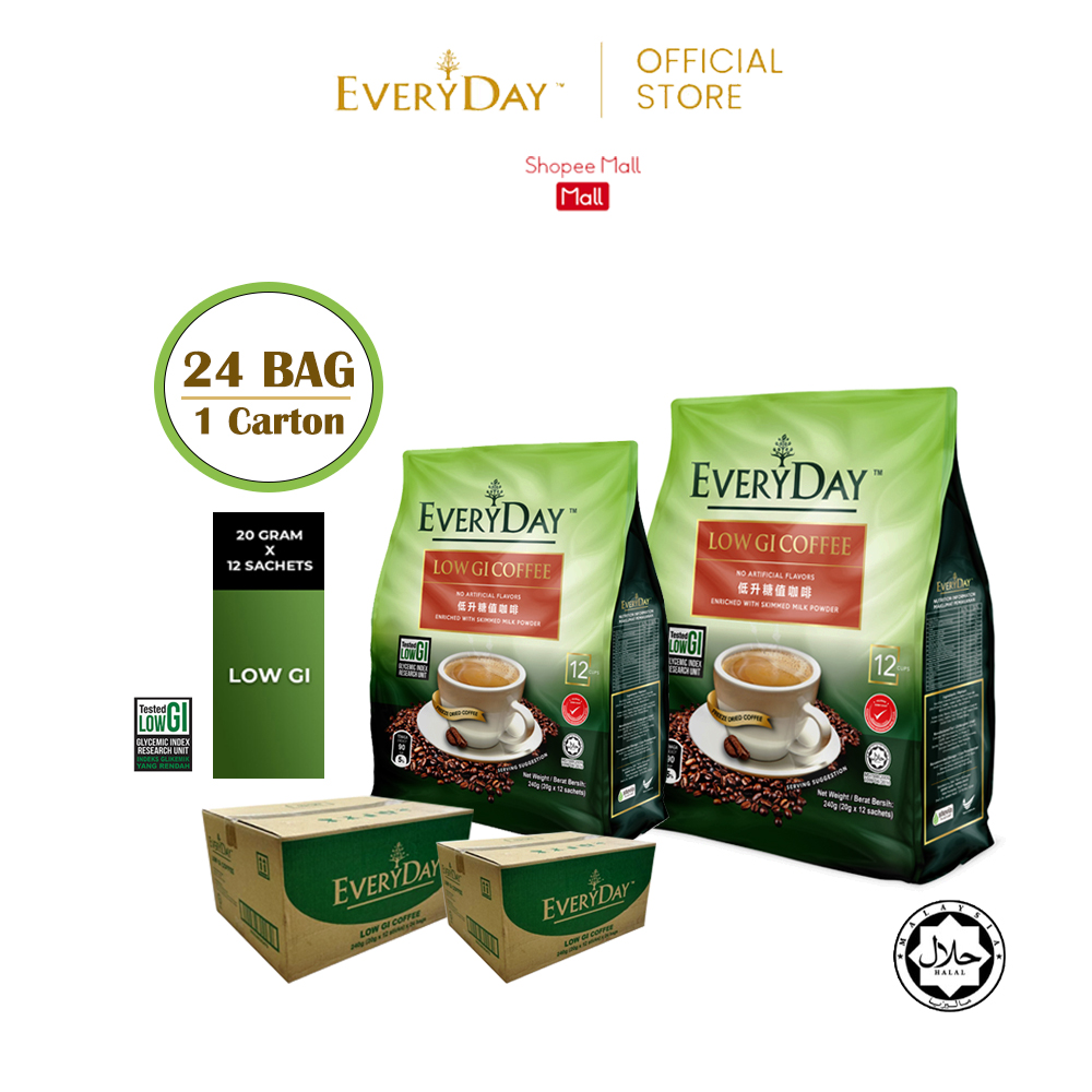 EVERYDAY Low Gi Coffee (20g x 24 Pack ) [ Exp 2027] | Shopee Malaysia