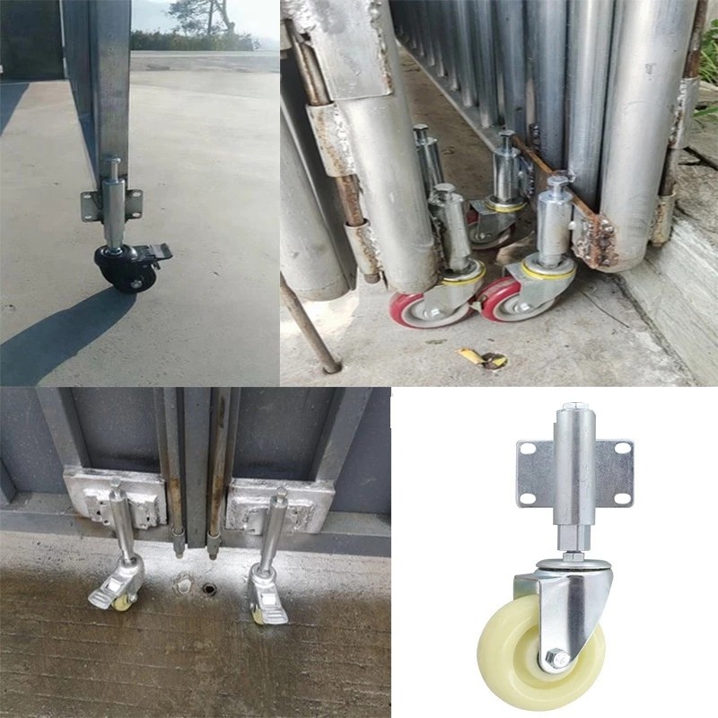 2 Inch Gate Wheel Swivel Spring Damping Caster Brake Wheel Compressible ...