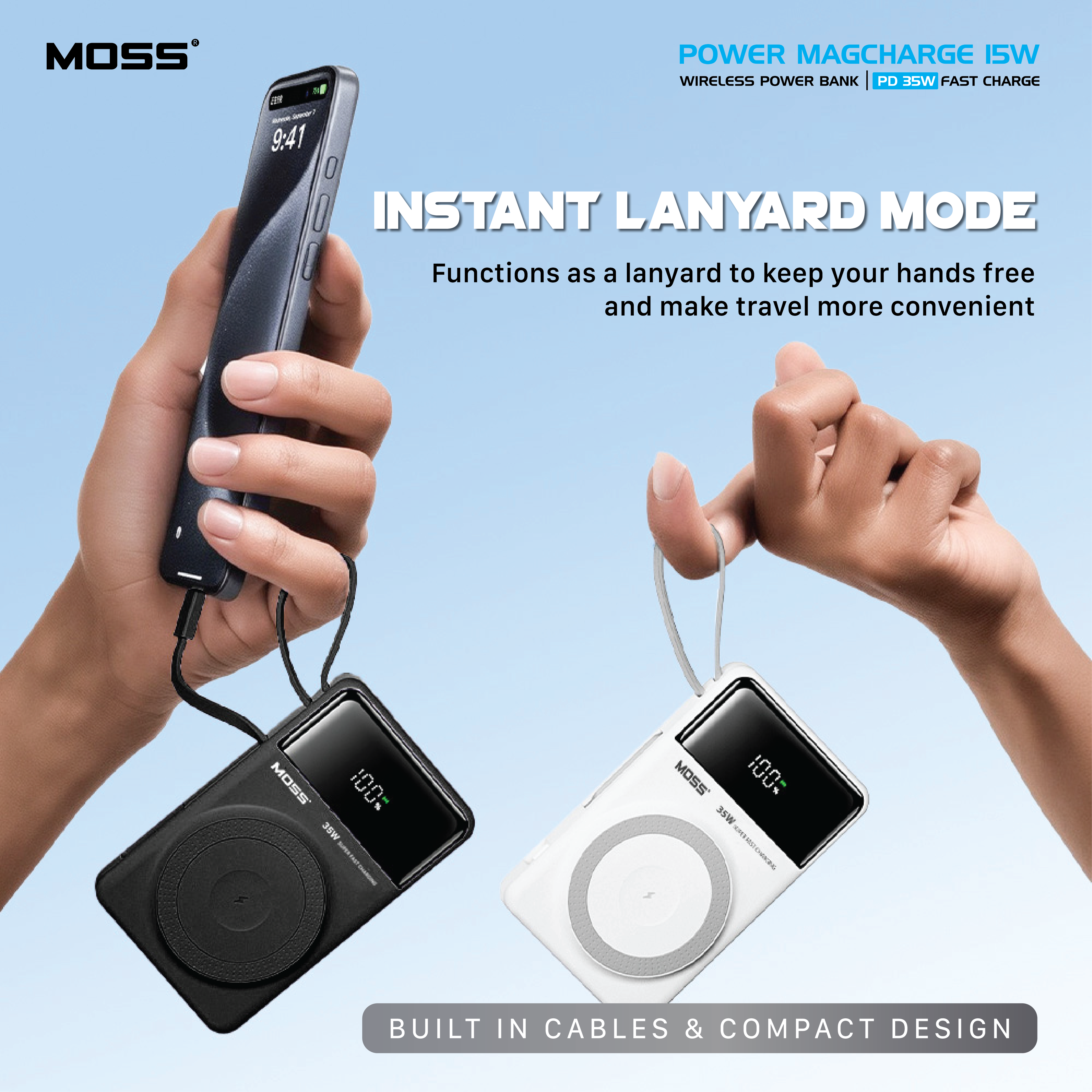 MOSS Fast Charging MagCharge Wireless Magnetic Power Bank Built-In ...