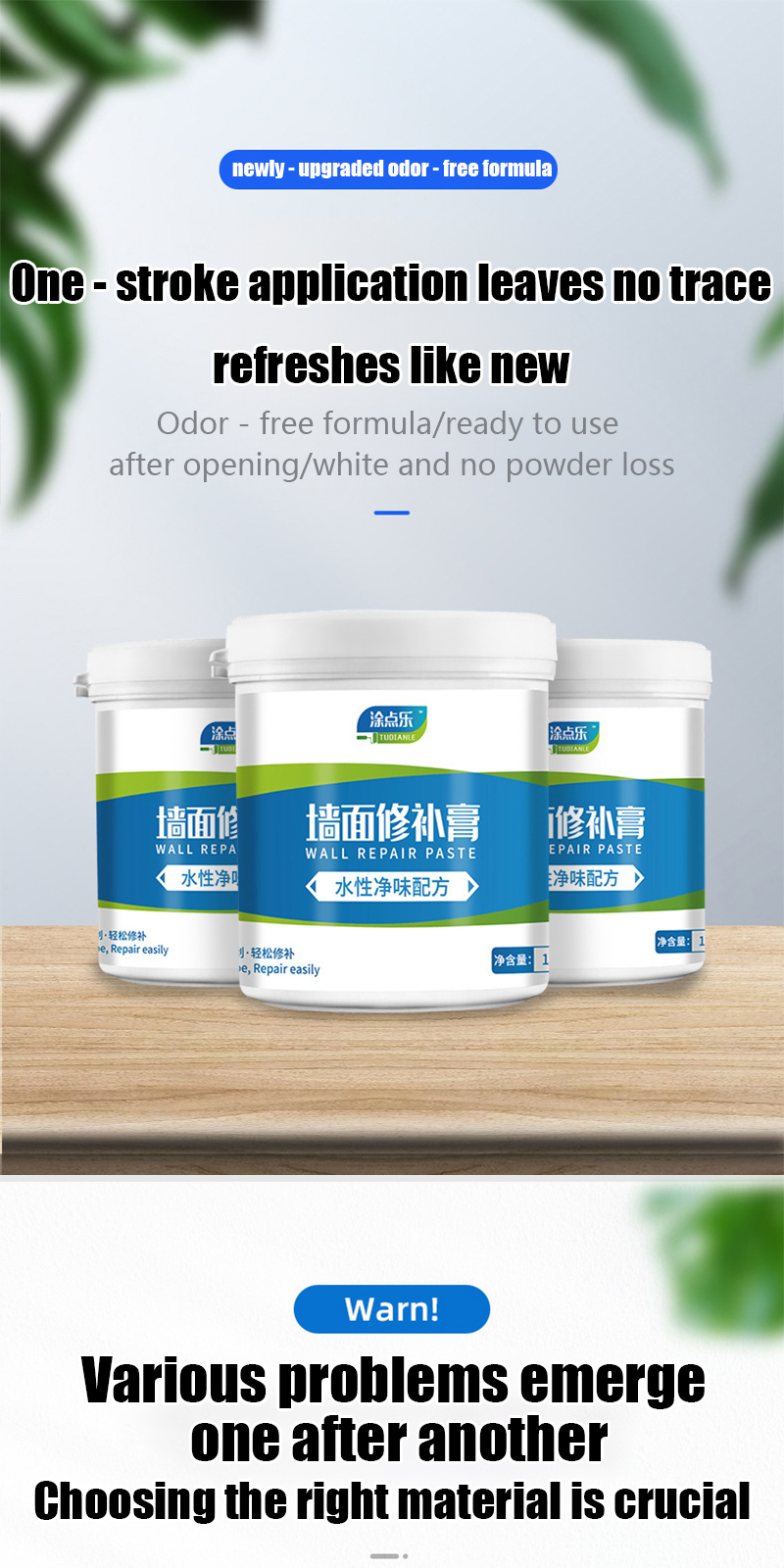 Wall Repair Cream plaster dinding simen tampal lubang dinding Paste ...