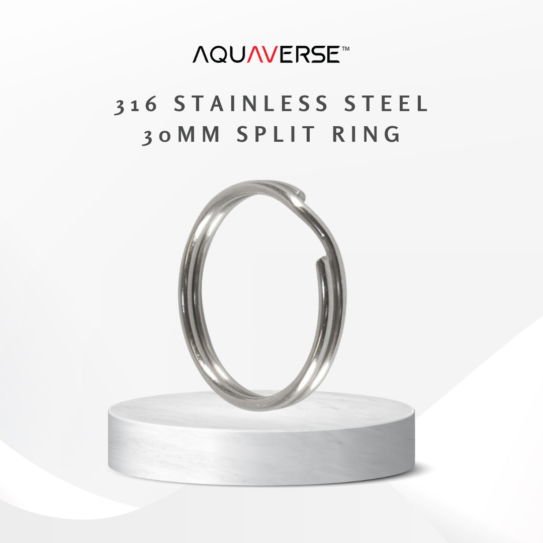 AQUAVERSE 316 Stainless Steel Marine Grade Key Ring Split Ring Keyring ...