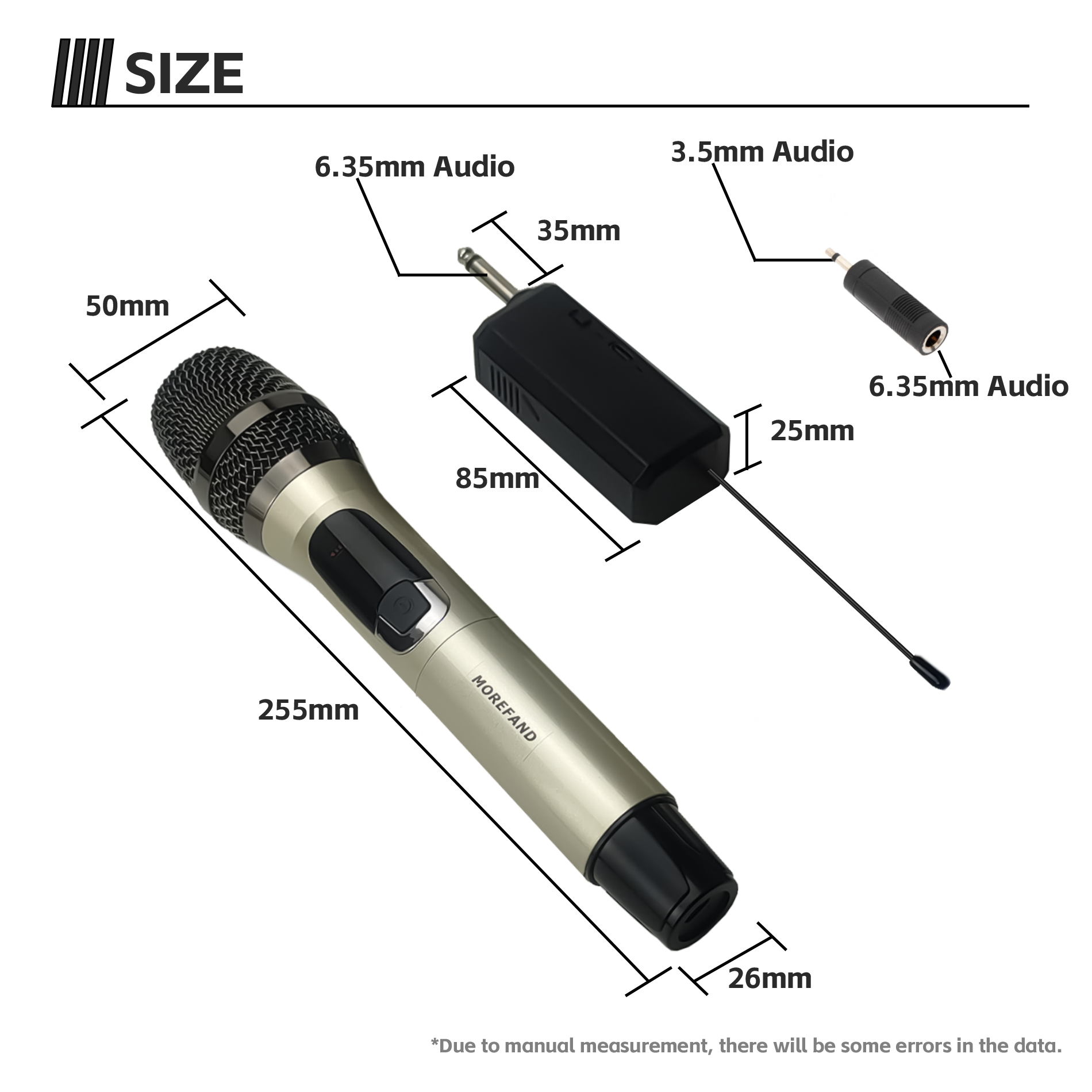 UHF Wireless Microphone Dynamic Handheld Microphones Karaoke Mic with ...
