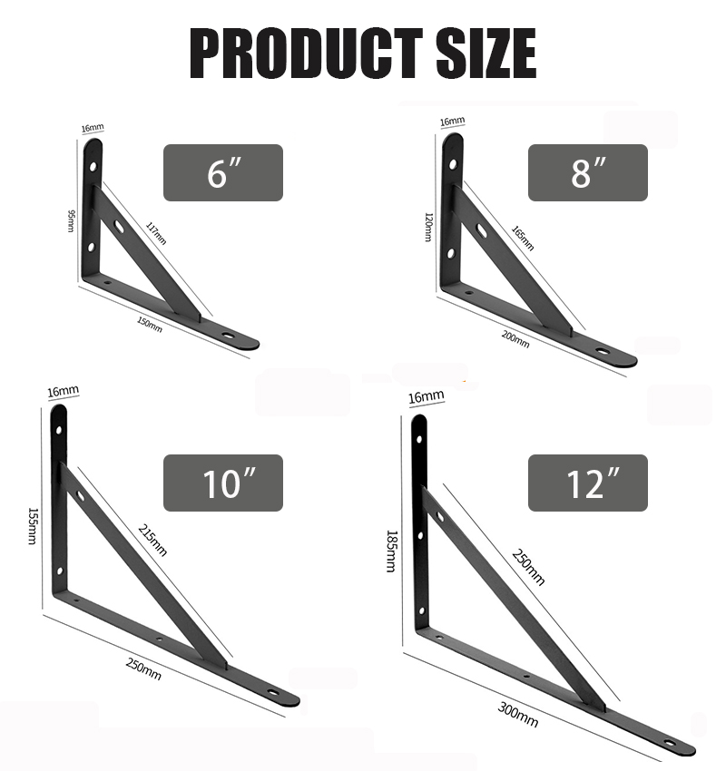 Wall Shelf L Bracket Heavy Duyt DIY Wall Mount Shelving Metal Support ...