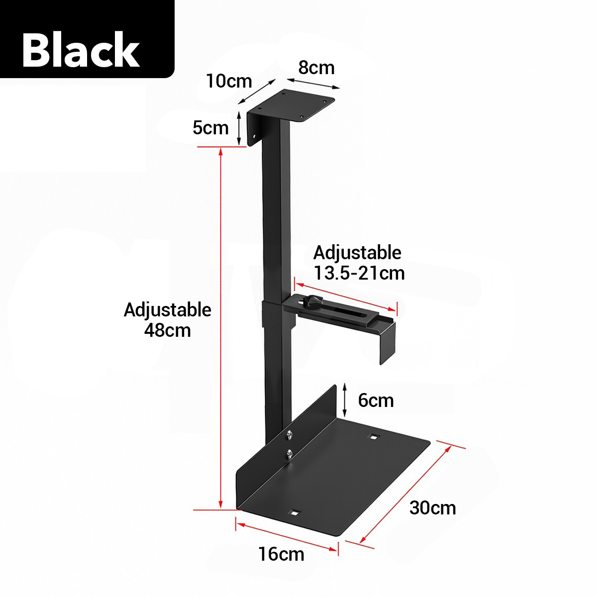 Adjustable Hanging PC Case Holder Under Desk CPU Hanger Stand Bracket ...