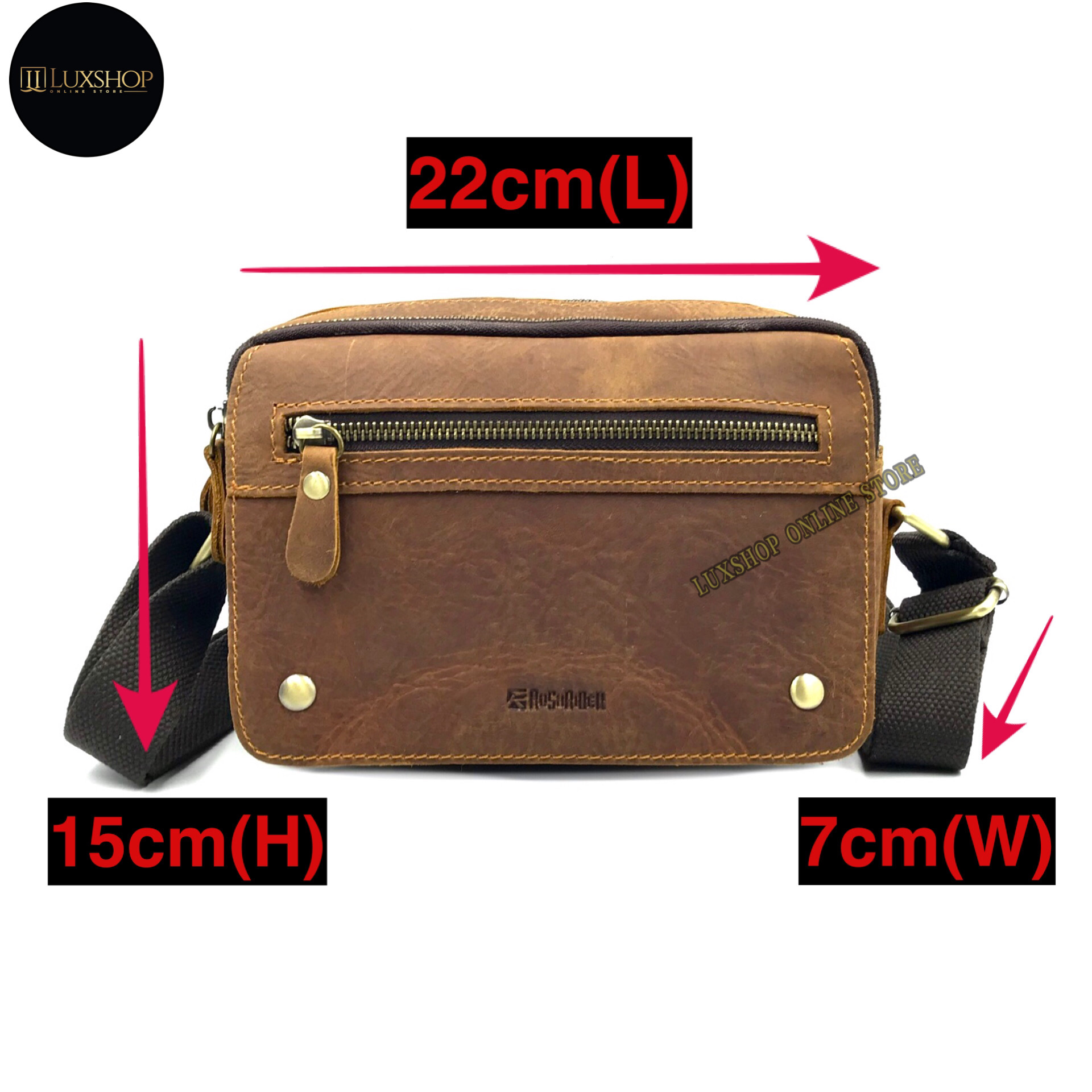 Rush Rider Full Cow Leather Sling Bag Men Shoulder Bag Cross Body ...
