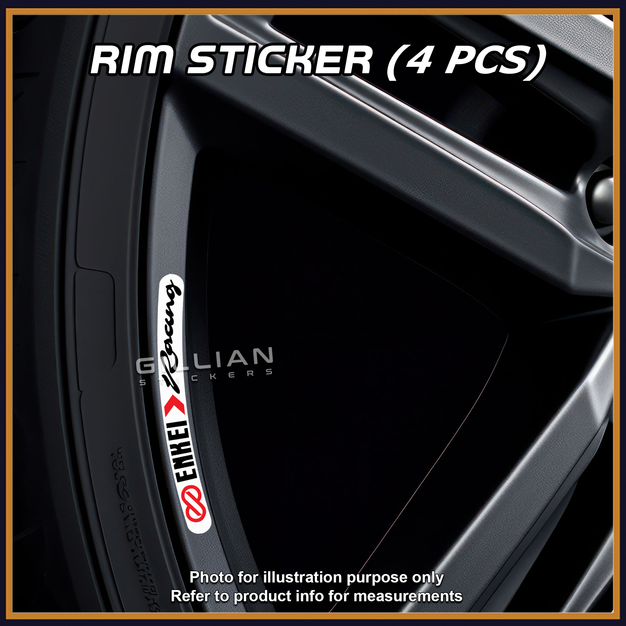 ENKEI Racing Rim Sticker for Car Wheel Rim Japanese Style Design ...