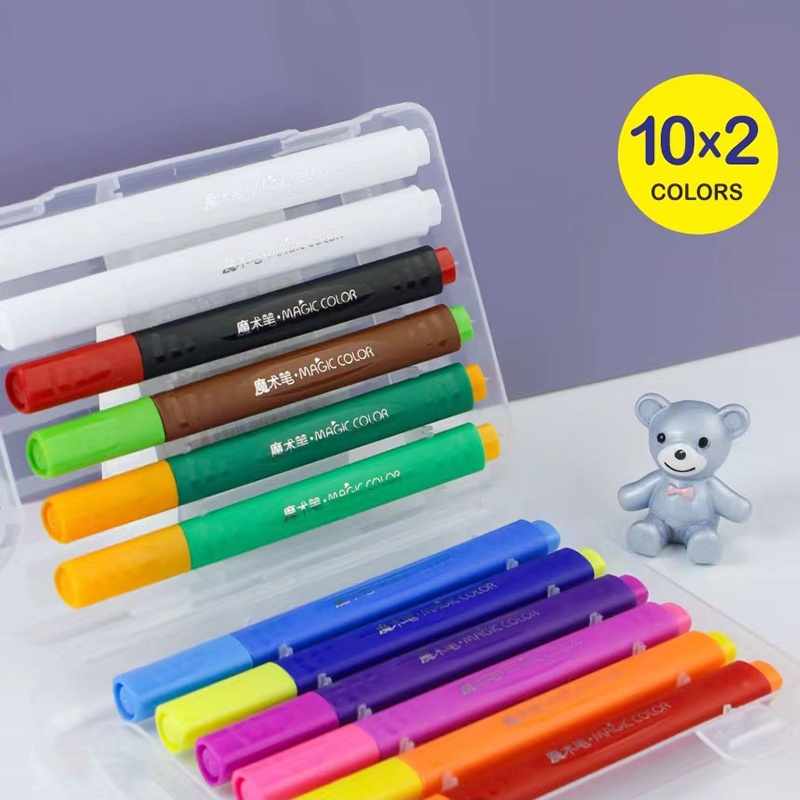 12Pcs/Box Fun Magic Color Change 10 Plus 2 White Magic Pen Invisible ...