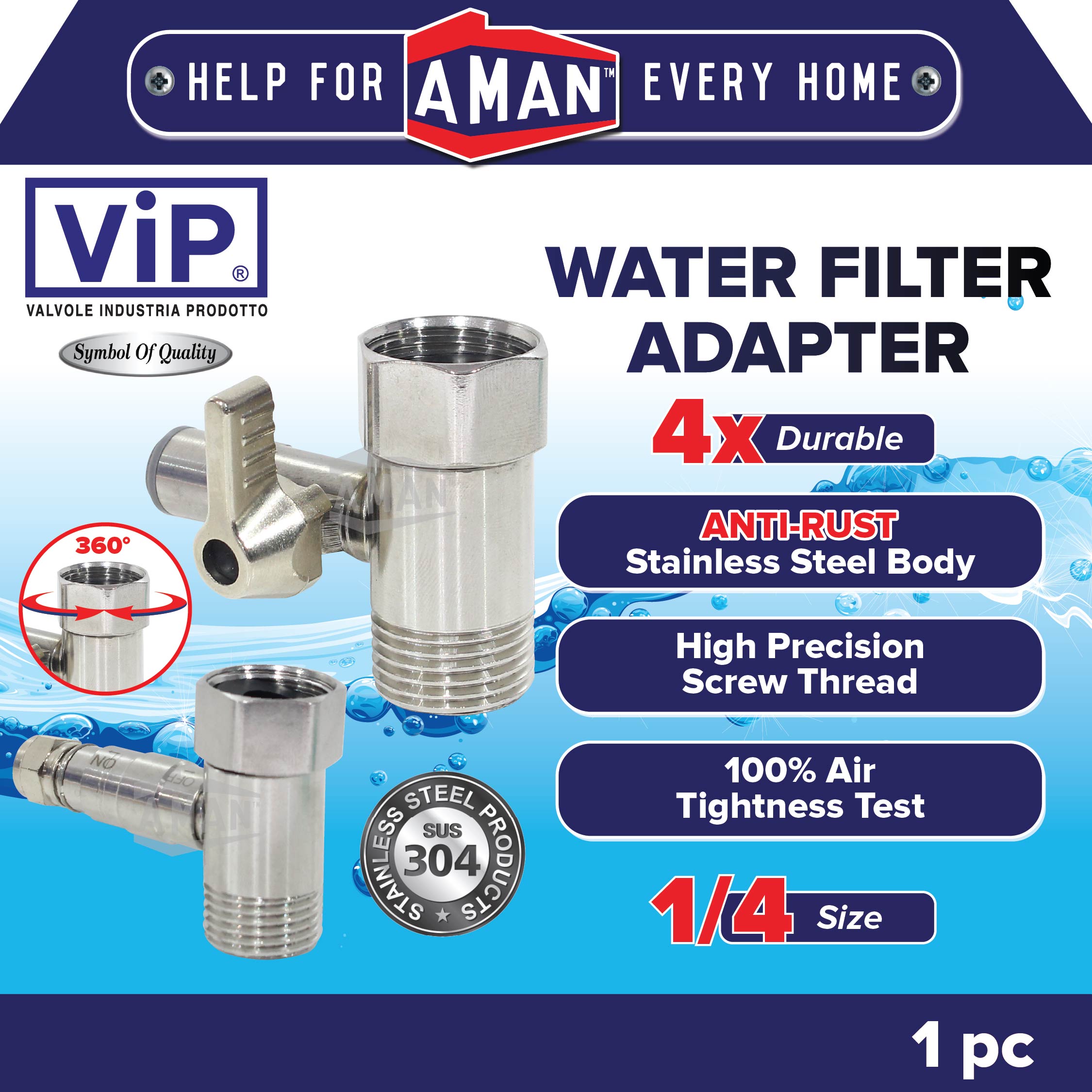 ViP SUS304 Stainless Steel Coway Adaptor Water Filter RO Water Purifier ...