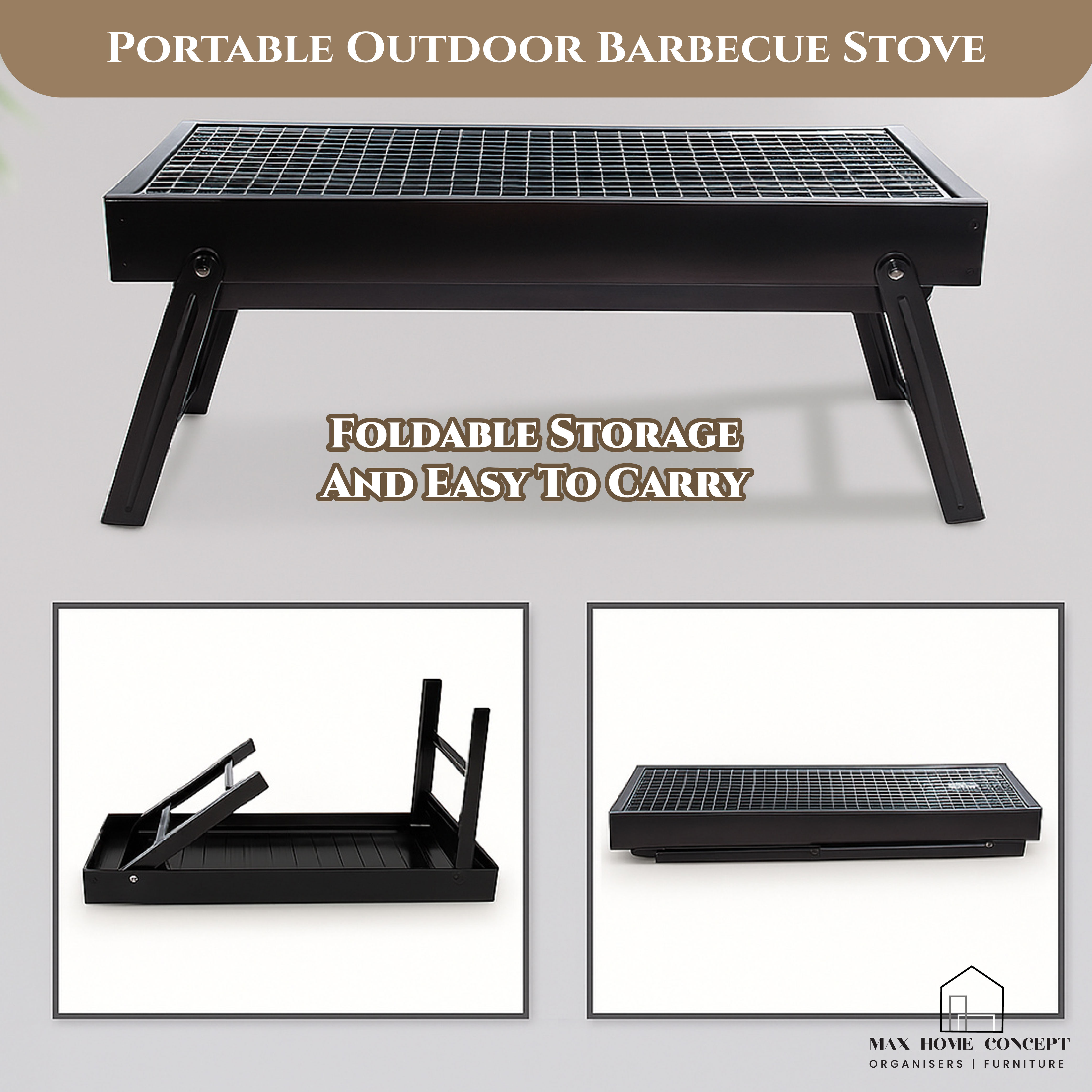 Portable BBQ Rack | Foldable BBQ Rack | Charcoal Barbecue Rack | Picnic ...