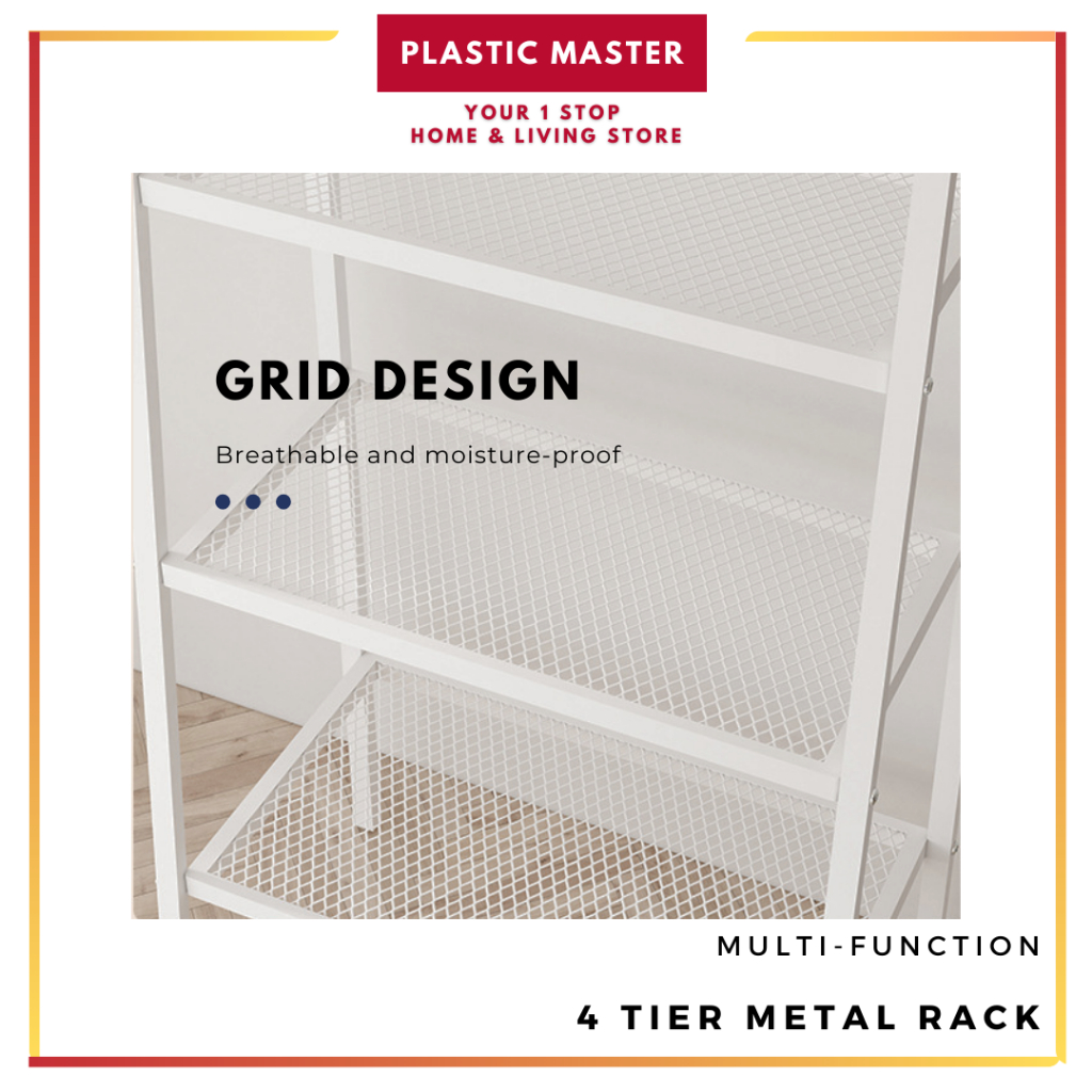4-Tier Multifunctional Storage Rack – Storage Rack for Books, Office ...